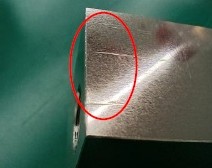 メッキ後の擦り傷　不良事例