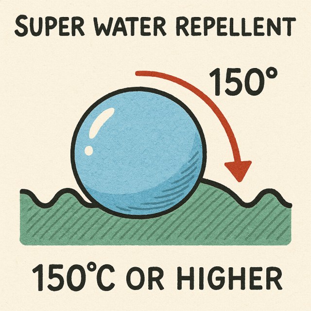 Super water repellent: 150℃ or higher