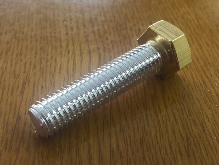 部分メッキ加工　ネジ部は銀メッキ加工・ボルト頭は金メッキ加工